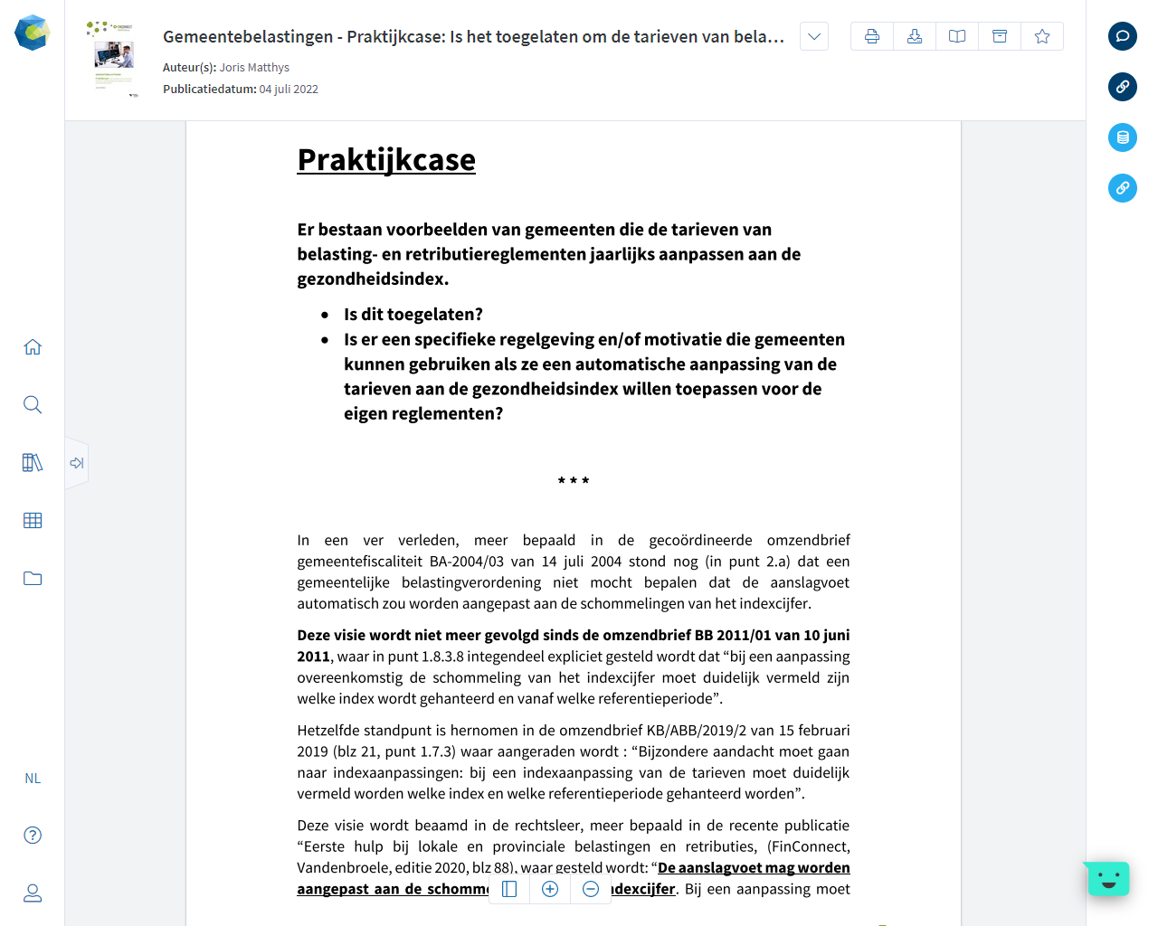 Finconnect Online Bibliotheek Feature Documenten